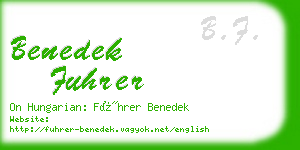 benedek fuhrer business card